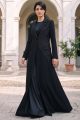 عباية كريب أسود مع جاكار 01011