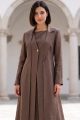 Abaya linen calm brown color 01084