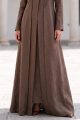 Abaya linen calm brown color 01084