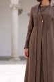 Abaya linen calm brown color 01084
