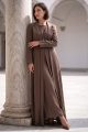 Abaya linen calm brown color 01084