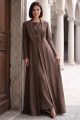Abaya linen calm brown color 01084