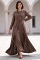Abaya linen calm brown color 01084