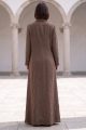 Abaya linen calm brown color 01084