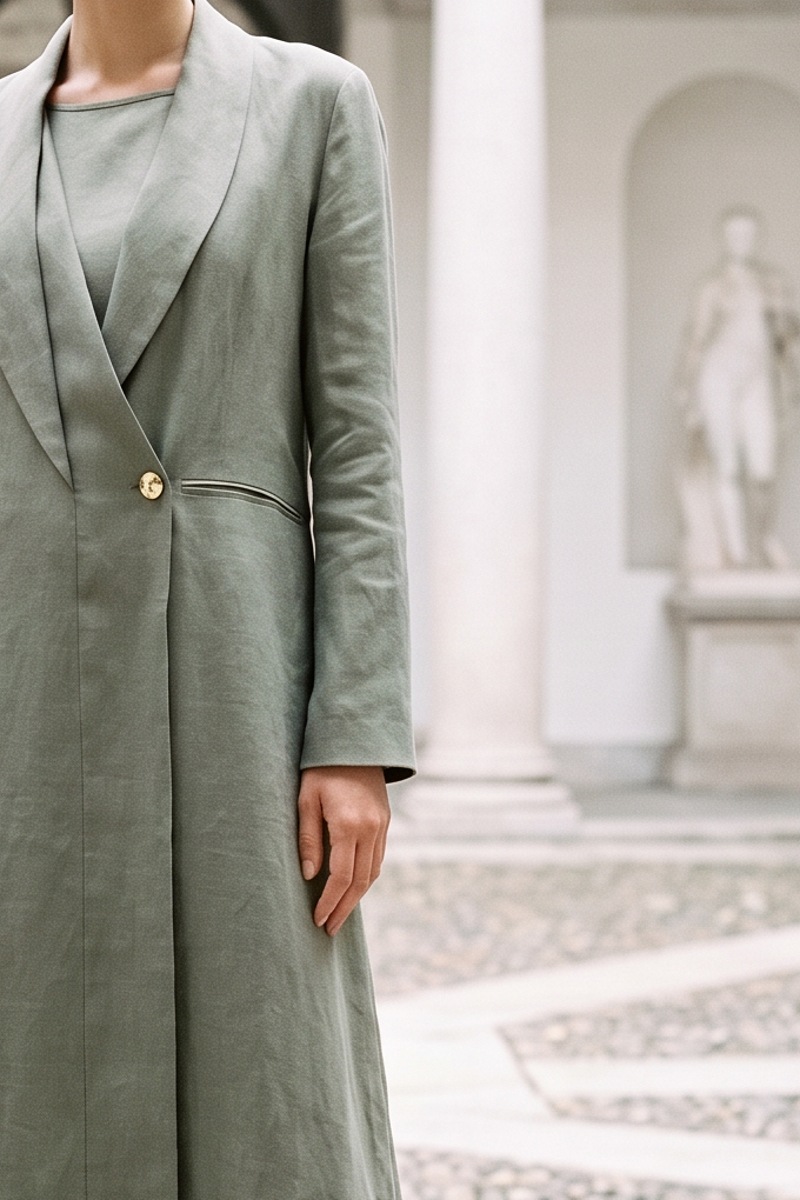 Abaya linen calm olive green color 010151