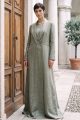  Abaya linen calm olive green color 010151