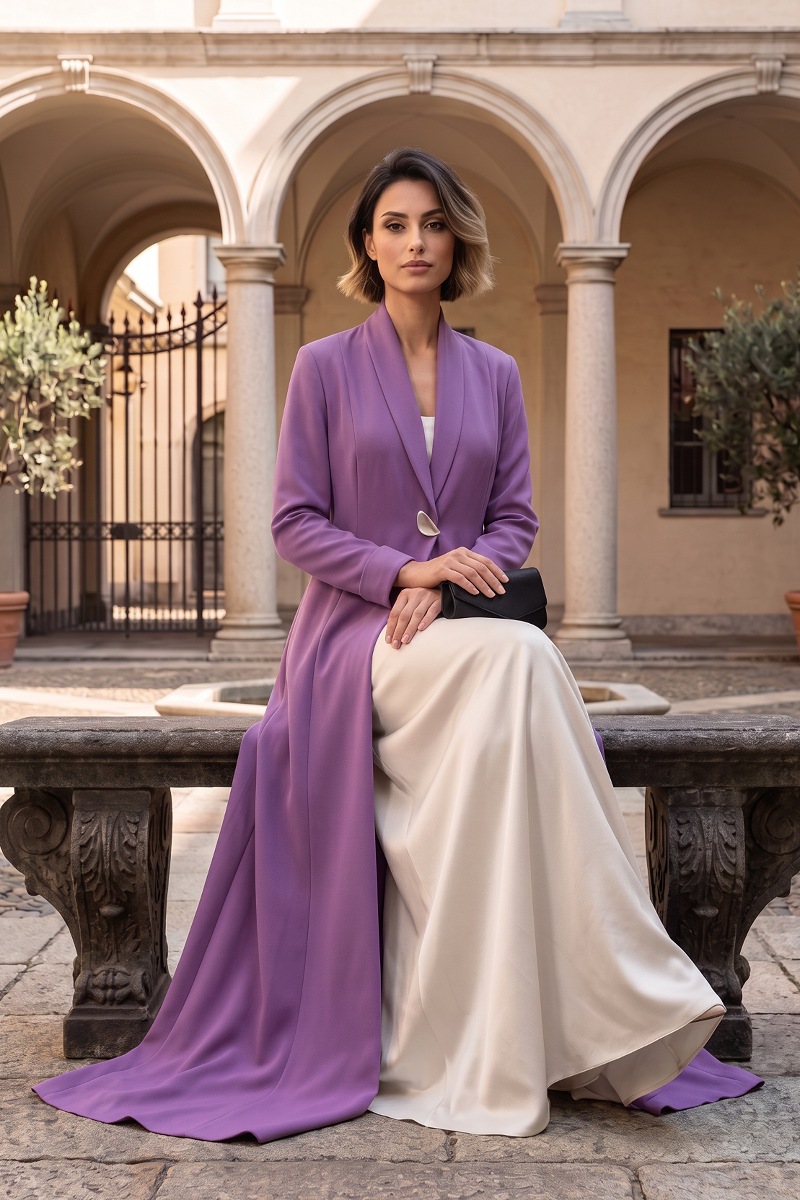 Abaya luxury crepe matt purple color 010143