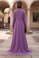 Abaya luxury crepe matt purple color 010143
