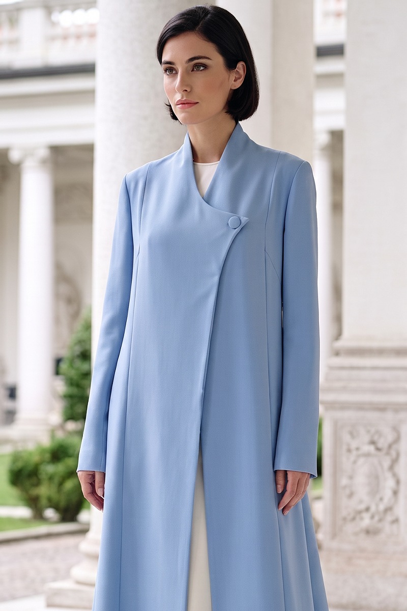 Abaya  luxury crepe blue sky color 010142