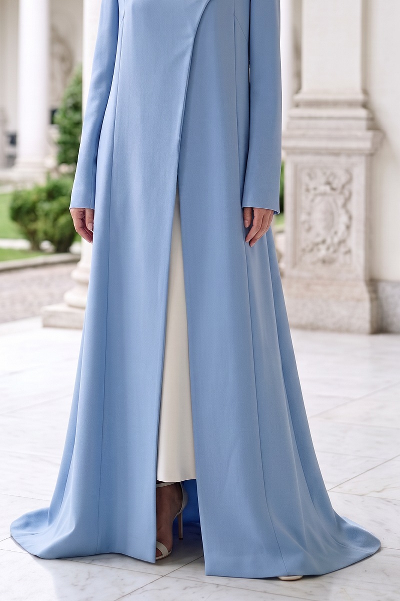 Abaya  luxury crepe blue sky color 010142