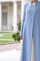 عباية كريب فاخر بلون أزرق سماوي 010142