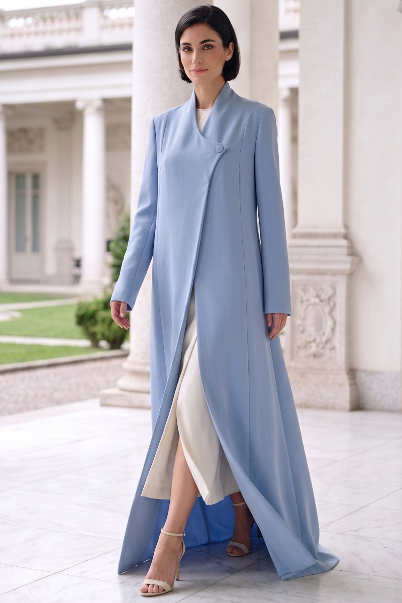Abaya  luxury crepe blue sky color 010142