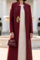 Abaya premium high quality taffeta in rich color of burgundy 010159