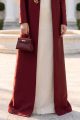 Abaya premium high quality taffeta in rich color of burgundy 010159
