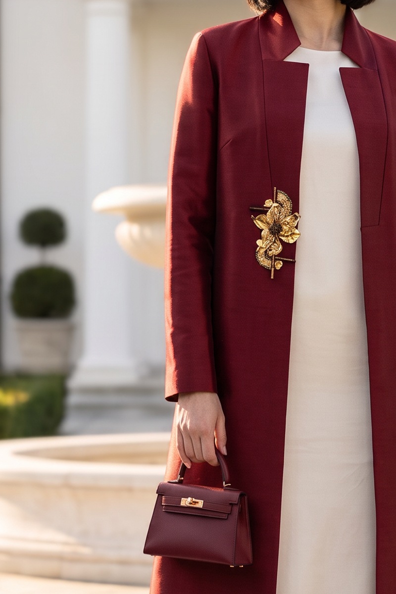 Abaya premium high quality taffeta in rich color of burgundy 010159