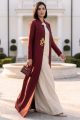 Abaya premium high quality taffeta in rich color of burgundy 010159