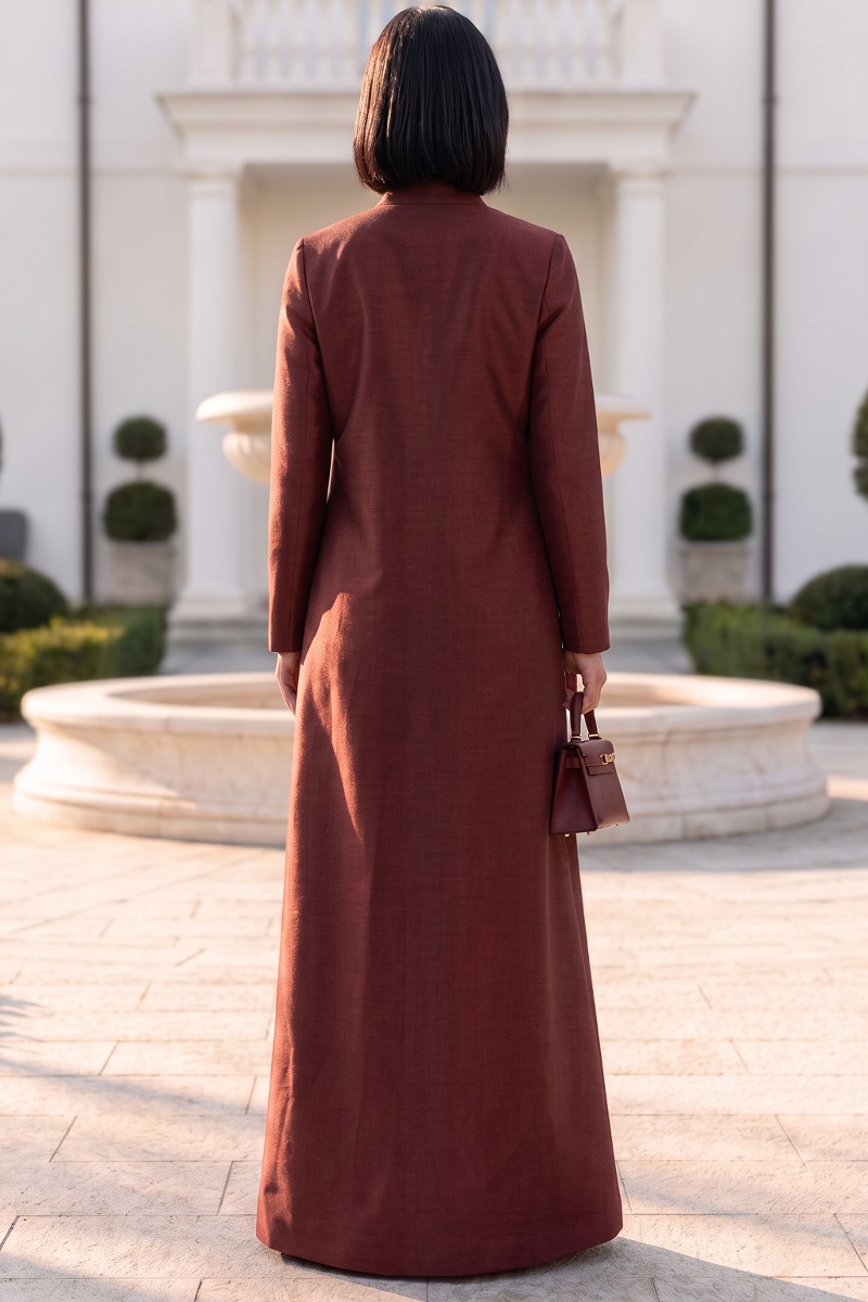 Abaya premium high quality taffeta in rich color of burgundy 010159