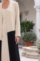 Abaya crepe luxury off-white and black 010134