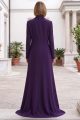 Abaya crepe dark purple 010139