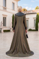 Abaya taffeta green olive color 010171