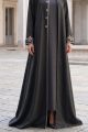 Abaya taffeta dark grey wooden color 010165