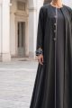 Abaya taffeta dark grey wooden color 010165