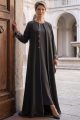 Abaya taffeta dark grey wooden color 010165