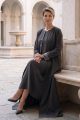 Abaya taffeta dark grey wooden color 010165