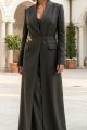 Abaya luxury linen  brown 010173