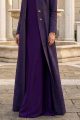 Abaya premium linen rich dark purple 010170