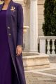 Abaya premium linen rich dark purple 010170