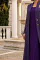 Abaya premium linen rich dark purple 010170