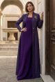 Abaya premium linen rich dark purple 010170