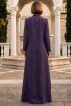 Abaya premium linen rich dark purple 010170