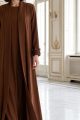 عباية كريب فاخر لون بني هادئ 010180