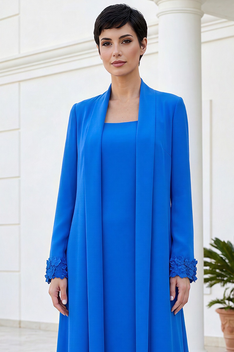 Abaya luxury crepe blue color 010183