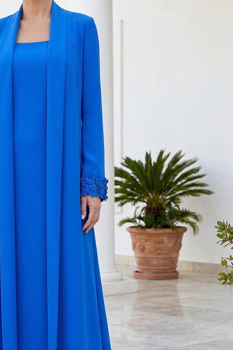 Abaya luxury crepe blue color 010183