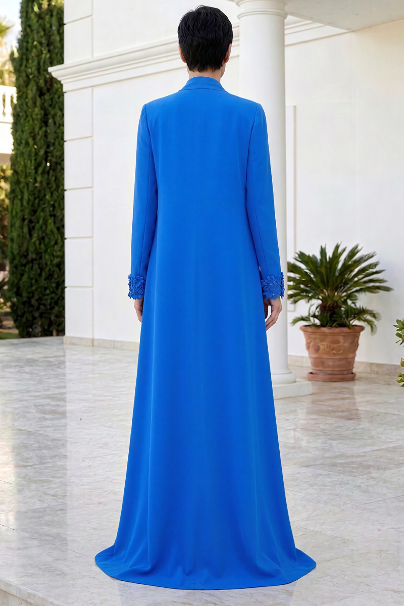 Abaya luxury crepe blue color 010183