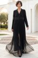 Abaya black Crepe and Tafta 01014 Abaya black Crepe and Tafta 01014