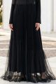 Abaya black Crepe and Tafta 01014 Abaya black Crepe and Tafta 01014