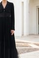 Abaya black Crepe and Tafta 01014 Abaya black Crepe and Tafta 01014