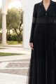 Abaya black Crepe and Tafta 01014 Abaya black Crepe and Tafta 01014