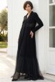 Abaya black Crepe and Tafta 01014 Abaya black Crepe and Tafta 01014