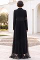 Abaya black Crepe and Tafta 01014 Abaya black Crepe and Tafta 01014