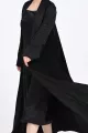 عباية كريب أسود 01018