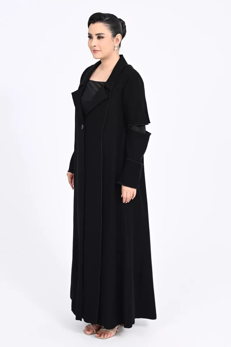 عباية كريب أسود 0109