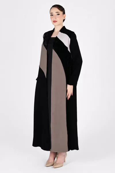 عباية 01042 مزيج من الكريب و المخمل 