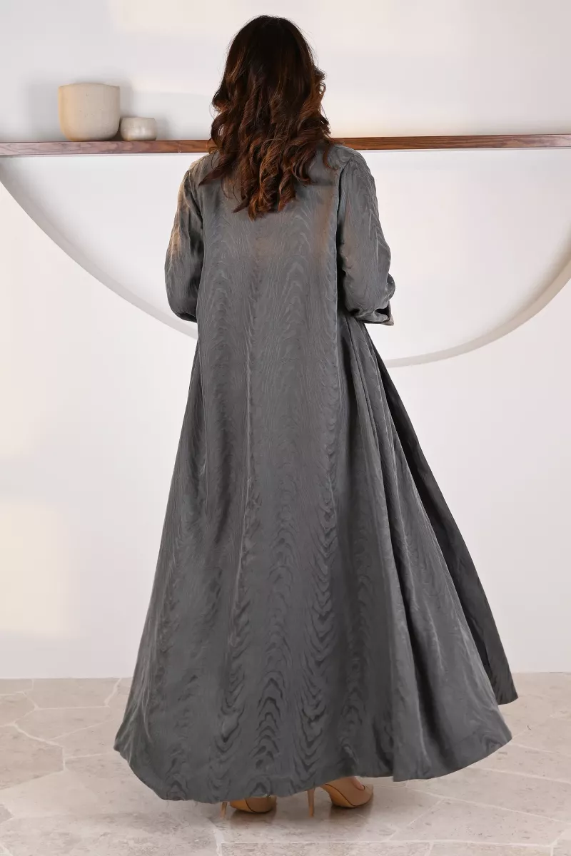 عباية 01052 عباية قابلة للعكس حرير منقوش