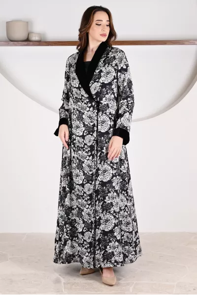 عباية 01062 عباية بليزر من قماش رايون مطبوع