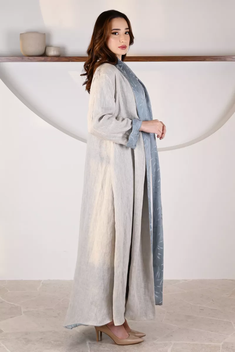 عباية 01054 عباية قابلة للعكس من الكتان الناعم